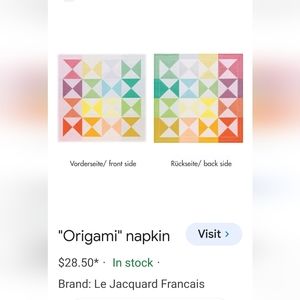 Le Jacquard Francais Orgami Napkins (set of 8)
